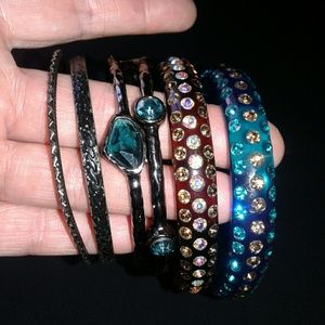 Gunmetal & Rhinestone Bracelet Bundle